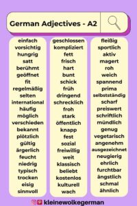 German Adjectives A2